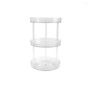 Kitchen Storage 1Set Rotating Seasoning Refrigerator Tray Rack Turntable Box Multi-Layer Transparent