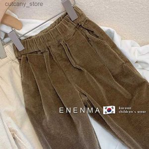 Trousers Girls Pants Long Trousers Cotton 2024 Retro Spring Autumn Teenagers Babys Kids Pants OutdoorTeenagers Childrens Clothing L46