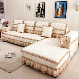 Chair Covers High Quality European Style Satin Sofa Cover Combination Kit Fabric On-slip Cushion Lace Set Towel Backrest Pillowcase