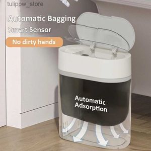 Avfallsbackar 9L Automatisk adsorption Smart badrum Trash Bin Toalett Vattentät smal skräp Dombink Kök Automatisk sensor Trash Can L46