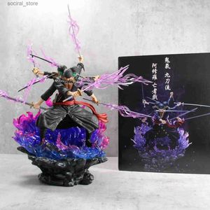 Figure di giocattolo d'azione 40 cm Figure di un pezzo Roronoa Zoro Figure anime Wano Onigashima 9 Swords Stile Action Figurina PVC GK Modello di statue Toys Gift L240402