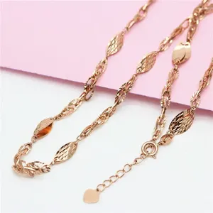 Chains Necklace Classic Creative Geometry Flower Chain Plated 14K Rose Gold Clavicle Jewelry Accessories