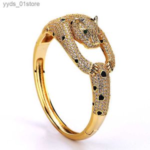 Charm Bracelets silver Leopard torque gold single tennis Elegant bangle Cr s Fashion full Diamond Jewelry for men women r Couple Party Wedding Everyday gifts cool L46