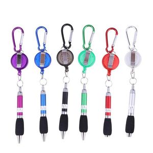 Ballpoint Pens Wholesale 120Pcs Metal Wire Ding Pen Dstring Hanging Rope Writing Mountaineering Chain Keychain Drop Delivery Office Sc Dhr5U