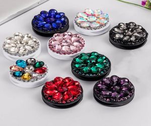 Phone Holder Socket Fashion Moda Crystal Bling Cellphone Stand Dybing Ring supurador extensível montagem dobrável telefone stent8658001