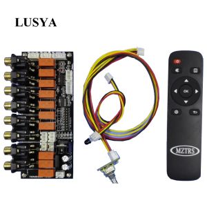 Amplificador Lusya Remote Sound Source Switching 6way Audio Entrada de áudio de saída de saída Signal Signal Comutação Codificador E3009