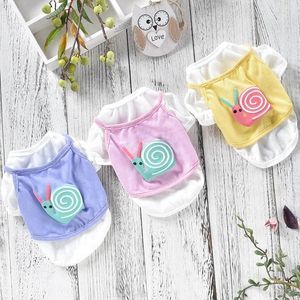 Dog Apparel Cute Snails T-shirt For Cooling Summer Pet Outfit Clothing Puppies Cat Wholesale XS XXL Pomeranian Bull Terrrier Toys