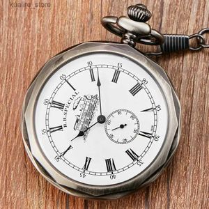 Карманные часы Antique Silver London Pocket Fob es Hand Wind Skeleton Мужчины женщины Механический карман с подвесной цепной ожерелье L240402