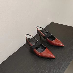 sandals designer high heels womens pointed lacquer leather banquet party wedding shoes sexy lacquer leather headed womens summer dress shoes luxury slim heel tory