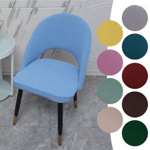 Chair Covers 1Pcs Curved Cover Hollow Back Jacquard Arc Armchair Dining Spandex Home Bar El House Chaise