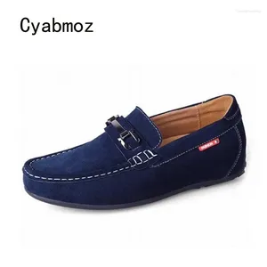 Sıradan Ayakkabı Cyabmoz Erkekler Moda Gizli Yükseklik Artan 6cm mokasen Loafers İnek Süet Gommino Sürüş Görünmez Asansör Adam