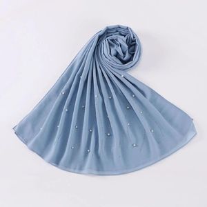Этническая одежда 2024 Ближневосточная женская платок для женского платка мусульманская модная жемчужная шифоновый шарф
