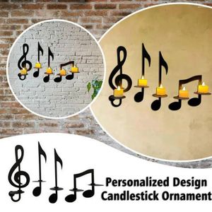 Candle Holders 4Pcs Metal Holder Elegant Fine Workmanship Anti-rust Music Note Wall Sconce Handcrafted