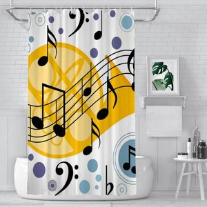 Duschgardiner färgmusikanteckningar vattentätt tyg kreativa badrumsdekor med krokar hemtillbehör