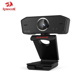 Мыши Redragon GW800 1080p ПК с встроенным двойным микрофоном, 360 ° вращения 2.0 USB -компьютерная веб -камера