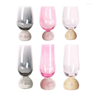 Wine Glasses Light Luxury 260-450ml Fairy Pink Wrapped Diamond Red Whiskey Sake Soju Vodka Cup Family Festival Banquet Drinkware Gift