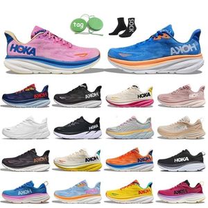 Scarpe hokahs rosa blu clifton 9 scarpe da corsa hokah bondi 8 donne allenatori da uomo da uomo fieri liberi carbone x2 nuvola bianca arancione arancione giallo da tennis giallo corridori