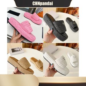 Nuovo pantofole Sandalo Luxury Lady Lady Colorful Leat Slide Slide Sandals Womens Spesso Beach Beach Ladies Fashion Weave Outdoor Plus 2024 Designer Summer Summer