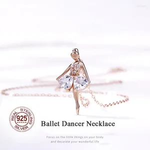 Collane a pendente di lusso 925 sterling in argento balletto collana collana minimalista in stile catena clavicola per donne donne