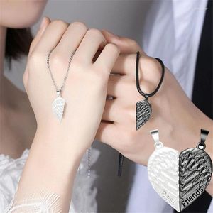 Collane a ciondolo 2pcs collana di coppia magnetica alla moda per amanti Accessori per gioielli da regalo di cuore gotico