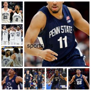 Penn State Basketball costurou Jersey Qualquer Número Número Masculino Juventude All Stitched 5 Jameel Brown 4 Puff Johnson 3 Nick Kern Jr. 2 DMarco Dunn 22 Qudus Wahab