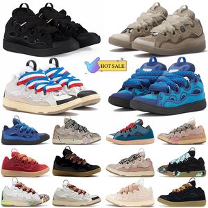 Luvines Sapatos de vestido de grife de luxo Sapatos de couro moda Sênis de couro Lavinss pares homens Mulheres Lace-up Extraordinary Trainers Calfskin Rubber Nappa Lavinas