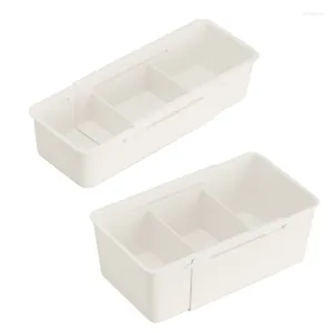 Storage Bottles Y1UU Box With Adjustable Compartments Drawer Basket Sorting Container For Fork Spoon Kitchen Office Supply