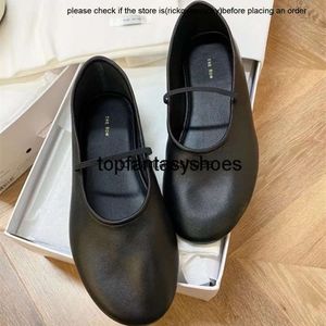 Satır Ayakkabı Balesi Row Boot Flat 10A Tasarımcı Ayakkabı Lüks Loafer Bayan Erkek Deri Yumuşak Ayakkabı Bahar Promu Siyah Beyaz Dans Mary