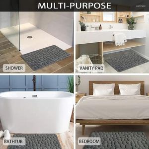 Banyo Paspasları 1 PC Cobblestone Kabartmalı Banyo Mat Bellek Köpük Ped Yıkanabilir Halılar Hızlı Su Emici Kaymaz Thic