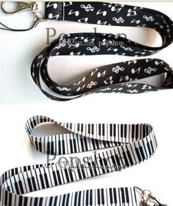 Nuovo Ficcio musicale Musica da 100 pezzi Blackwhite Lanyard Key ID Neck Cinghia Gift9263551