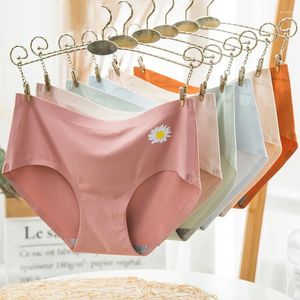 Women's Panties Mid-Waist Lingerie Briefs Small Daisy Flower Underwear Seamless Breathable Women Sexy