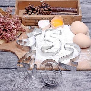 Baking Moulds Set Large Size Number Shape Cookie Cutter Stainless Steel Cookies Mold Fondant Cake Decorating Tools