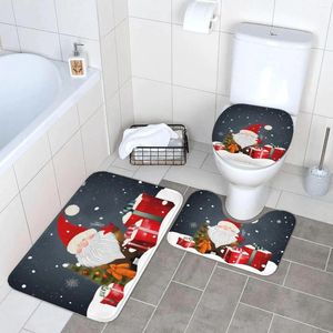 Tappeti da bagno buon natale gnome tappeti tappeti da 3 pezzi set da bagno a forma di bagno a U COPERCHE COPERCHI