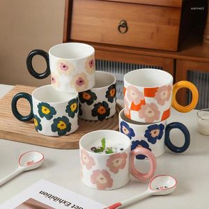 Кружки сетка красные японские INS Mug Высококачественная изысканная керамическая чашка кофе для завтрака молоко