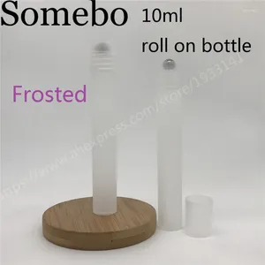 Storage Bottles 10pcs/lot Empty Frosted Plastic Roll On Bottle Essential Oil Vials With Steel Metal Roller Ball For Perfume Aromatherap