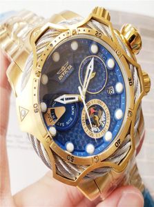 Top -Qualitäts -Venom Chronographen Uhrenmodell 27700 Falten Sie über Verschluss mit Sicherheit Edelstahl Gold 525 cm Quarz Männer Watch5219801