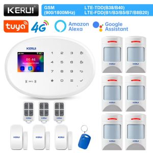 Kits Kerui W204 4G Alarm Kit WiFi GSM Burglar Security Home Alarm System Tuya SMART CONTROL PANEL With Home Devices