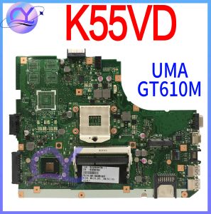 Moderkort K55VD Rev: 3.0 Mainboard för ASUS A55V K55V K55A K55VA Laptop Motherboard med UMA eller GT610M Support i3 i5 I7 Testat 100% Arbetet