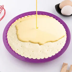Baking Moulds 26cm Silicone Cake Tray High Temperature Pizza Pie Pan Easy Release Toast Bread Mold For Kitchen Tools Pastry Accessories
