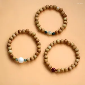 Strand Old Peach Wood Bead Bracelet protege o corpo com galhos de árvores, fazendo contas de transferência de Buda puras e seguras