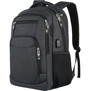 Ryggsäck män mode stor kapacitet företag bärbar dator multifunktionell USB laddar ryggsäckar resväskor för pojke