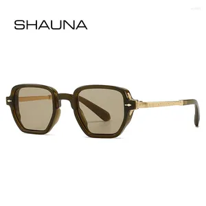 Солнцезащитные очки Shauna Retro Square Breavets Женщины роскошные модные градиентные оттенки UV400 Мужчины в тренде солнечные очки