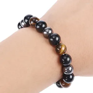 Strand Natural Obsidian Hematite Tiger Eye Armband Men's Magnetic Health Protection Women's Soul Jewelry