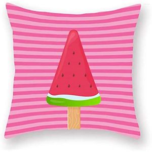 Travesseiro super macio capas decorativas de verão frutas tema rosa desenho aquático de capa de capa quadrada para casa para casa