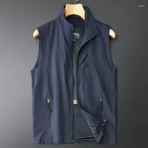 남성용 조끼 레트로 멀티 포켓 의류 조끼 일본 패션 느슨한 국가 기능 BF 캐주얼 재킷