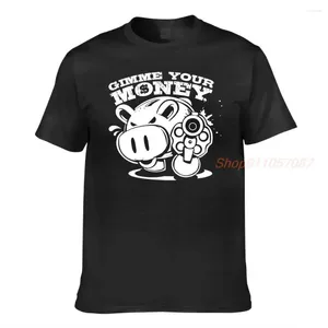 Camas de camisa feminina Banco de porquinho Gimmie Your Money Pig Coin Savings Men Mulheres Mulheres Casual Feminino