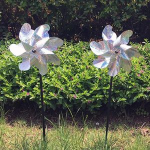 庭の装飾鳥の抑止反射輝く装飾風車の絶妙なアートクラフト環境にやさしい耐久性のない非毒性芝生庭