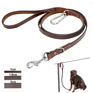 Dog Collars Leather Pitbull Leash Durable Large Leashed With Mountaineering Buckle Outdoor Pet Leads Leashes For Medium Dogs