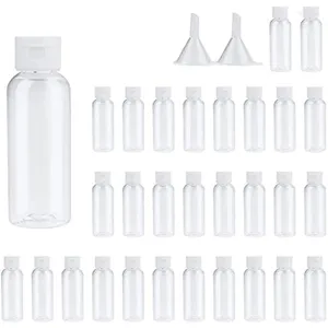 収納ボトル30pcs 10 20 30 30 50 60mlペットプラスチックローションボトル小さなスクイーズリークプルーフサンプルコンテナフリップキャップトラベルフィルバイアル