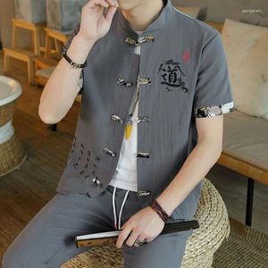 Men's Tracksuits Set High-Quality Trend Leisure Two-Piece Fashion Loose Comfortable T-Shirt Suit KungFu Clothes